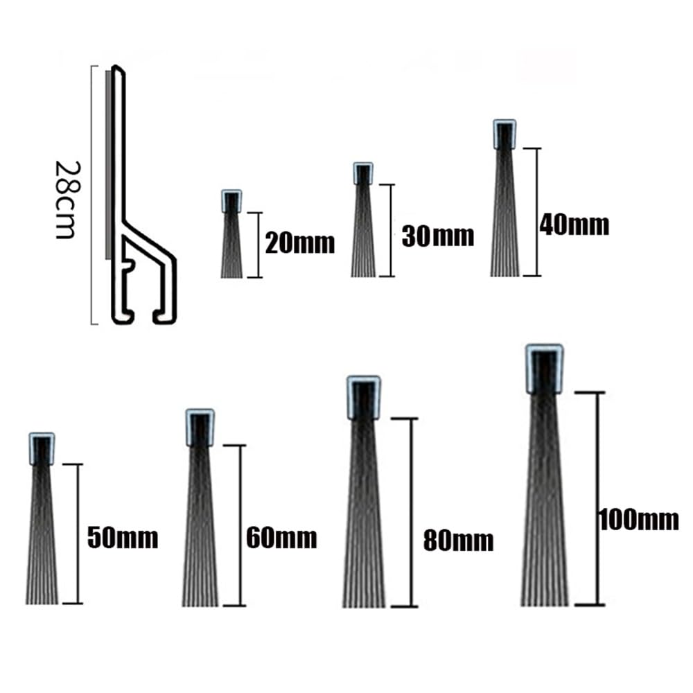 Paraspifferi Sottoporta Set Di 2 Paraspifferi Per Porte 100 Cm Guarnizione Per Porta Per Protezione Da Suoni, Freddo In Silicone(White,10cm/3.9in Brush)