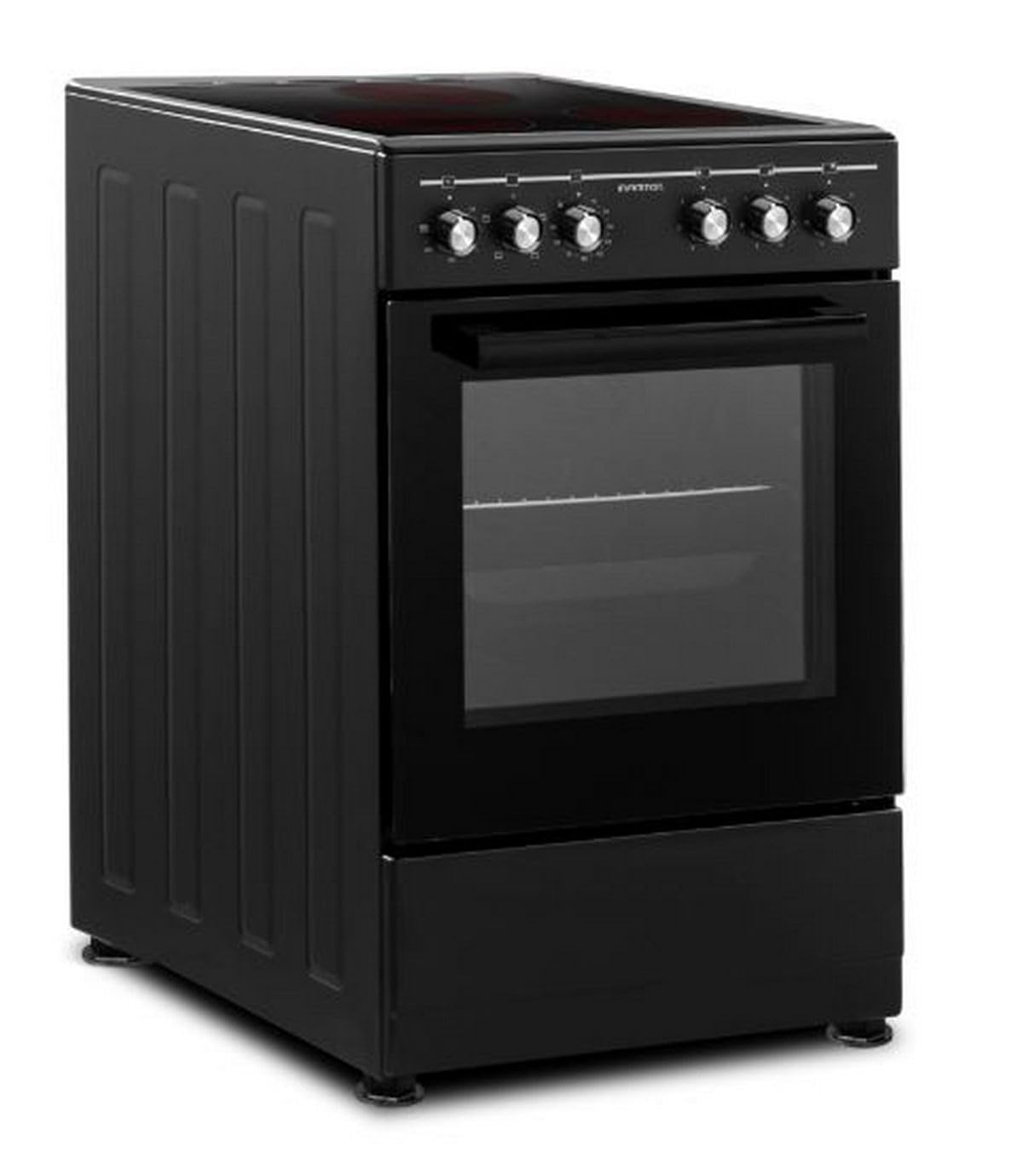 INFINITON Cocina con Horno CC-B550V3, Vitroceramica 3 Zonas, Horno Electrico 43 L, 6 Niveles de Potencia, Grill, Doble Acristalamiento, A, Negro