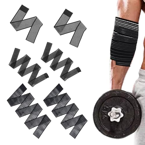eupdd 6 Stück Oberschenkel Bandage: 70/90/180cm Kompressionsbandage Schwarz, Oberschenkelbandage für Arm, Ellenbogen, Unterschenkel, Kniestütze Sport Bandage, für Fitness, Schmerzen lindern eupdd 6 Stück Oberschenkel Bandage: 70/90/180cm Kompressionsbandage Schwarz, Oberschenkelbandage für Arm, Ellenbogen, Unterschenkel, Kniestütze Sport Bandage, für Fitness, Schmerzen lindern