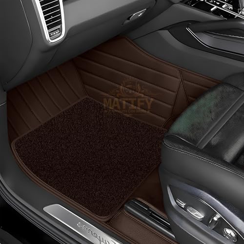 Image of 9D Car Floor Mat for Maruti E Vitara EV 26 | Coffee | Waterproof | Anti-Slip | Luxury Premium Leather Car Mat | Full Coverage | All Weather | Custom Fitted Mats