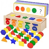 Shape Sorter Wooden Color & Shape Sorting Toys for Toddlers 1-3, Matching Box Shape Sorters Montessori Toys Learning Educational Toys for 1 2 3 4 Year Old Boy Girl Classroom Birthday Easter Gifts