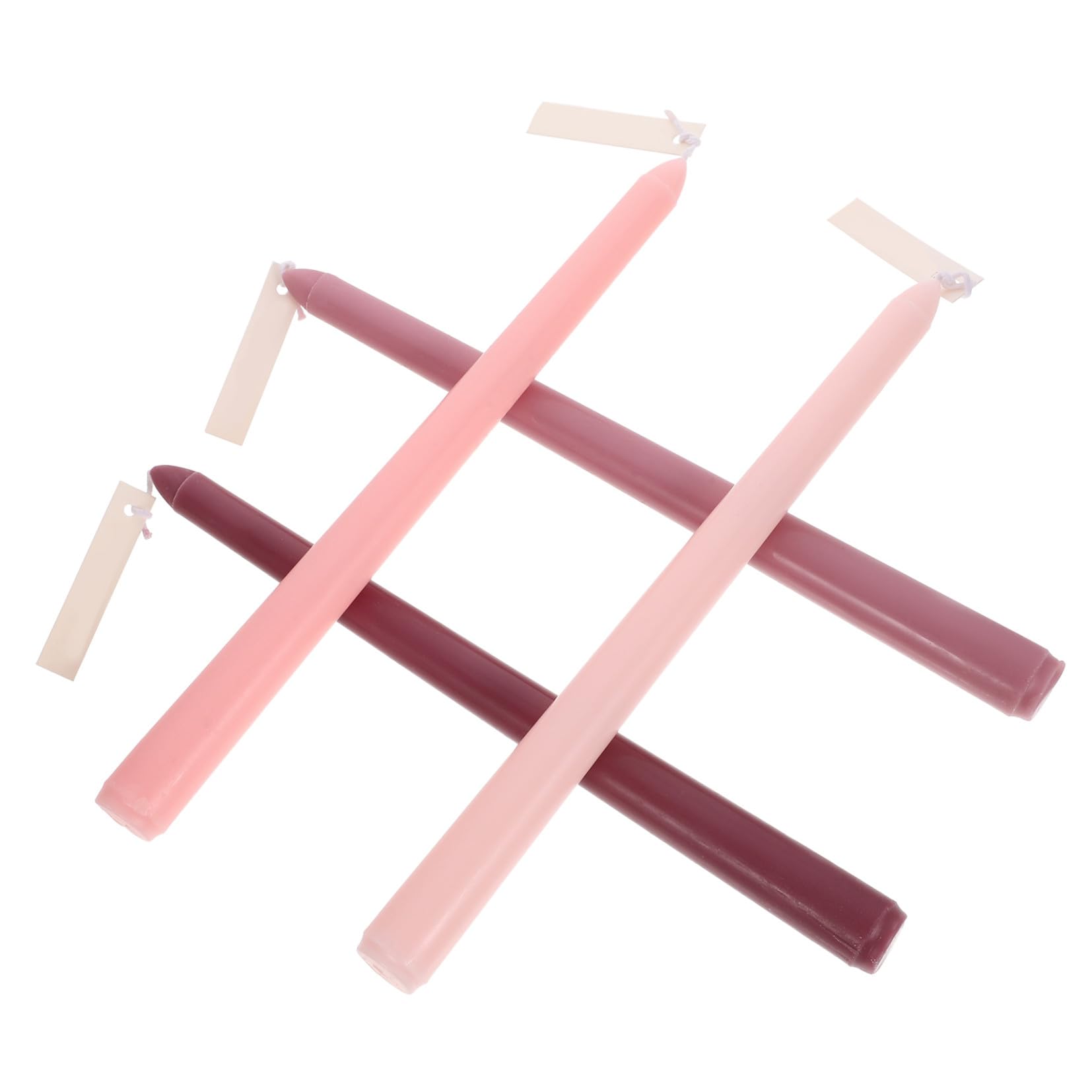 Gatuida Velas Perfumadas de Parafina sin Humo Diseño de Poste Largo Color Rosa Degradado 4 Unidades para Decoración Romántica de Bodas Cenas y Ambiente Hogareño
