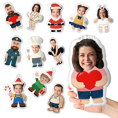 GMDLSK Almofada facial personalizada com foto - almofada corpo 3D com impressão dupla face - decoração de casa e sofá - presente divertido e original para casais, amigos e família