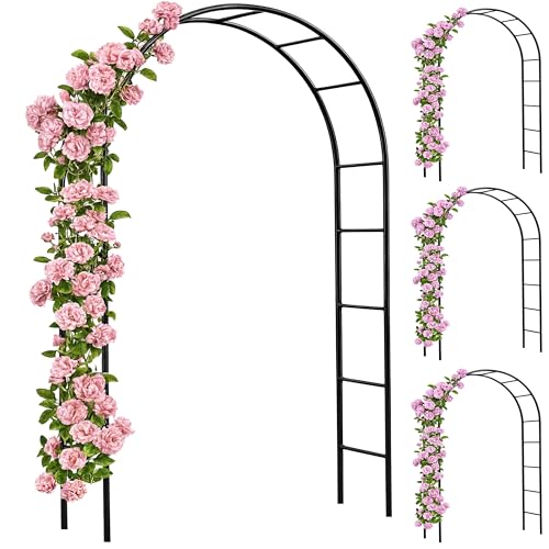 GARDEBRUK® Rosenbogen 4er Set Metall 240x140x37cm Stabil Wetterfest Garten Rankgitter Rankhilfe Rankbogen Metallbogen Gartenbogen