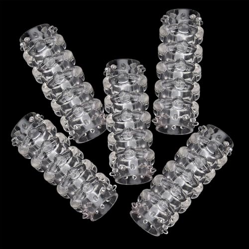 ペニスサック アダルトグッズ 男性用 柔らかいTPE製 コックリング ペニス シリコン 弾力 イボイボ ビーズ付き 大人のおもちゃ 男性向け コックサック メンズ ペニスリング 男性用 アダルトグッズ 脱落防止 巻き込み防止 ぺにすリング 5点セット 透明 - 画像1