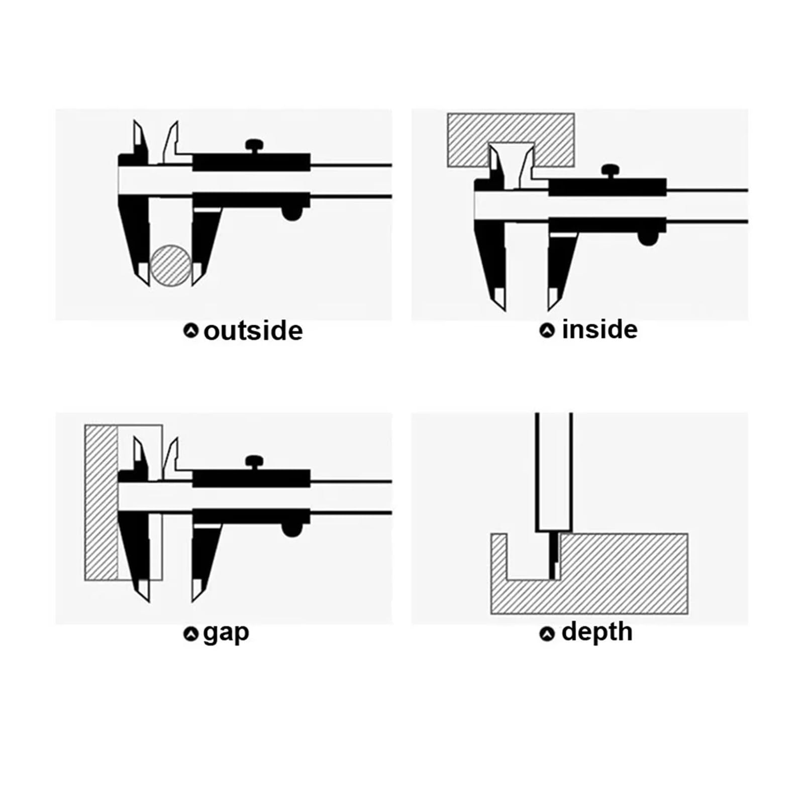 Suwmiarka Cyfrowa, Vernier Caliper Pocket For Measuring Outside Inside Depth And Gap 19892 19894 1PCS(19894-100mm)