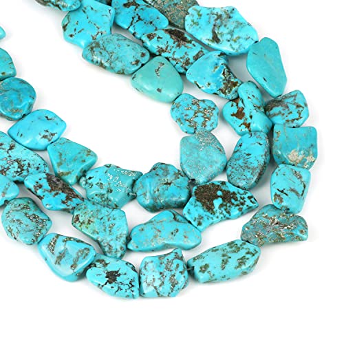 Perles turquoise américaine naturelle de 39 cm pour création de bijoux DIY