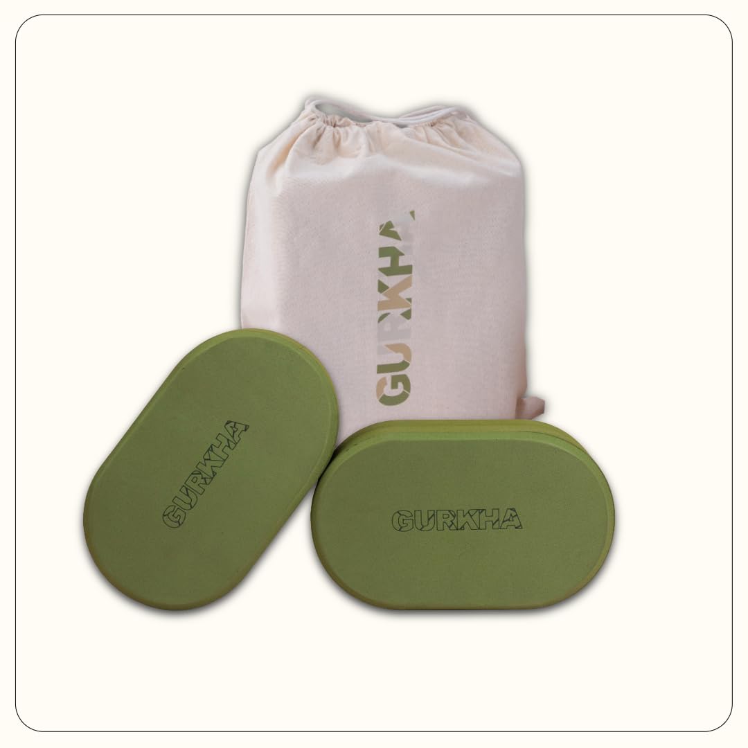 GURKHA Curv™ Yoga Block + Carry Bag | Set of 2 | Ergonomic Curved EVA Design for Natural Grip & Reduced Wrist Pressure | Premium Support for Strength, Balance & Stretching | 3x6x10 in (Deep Forest)-image-20