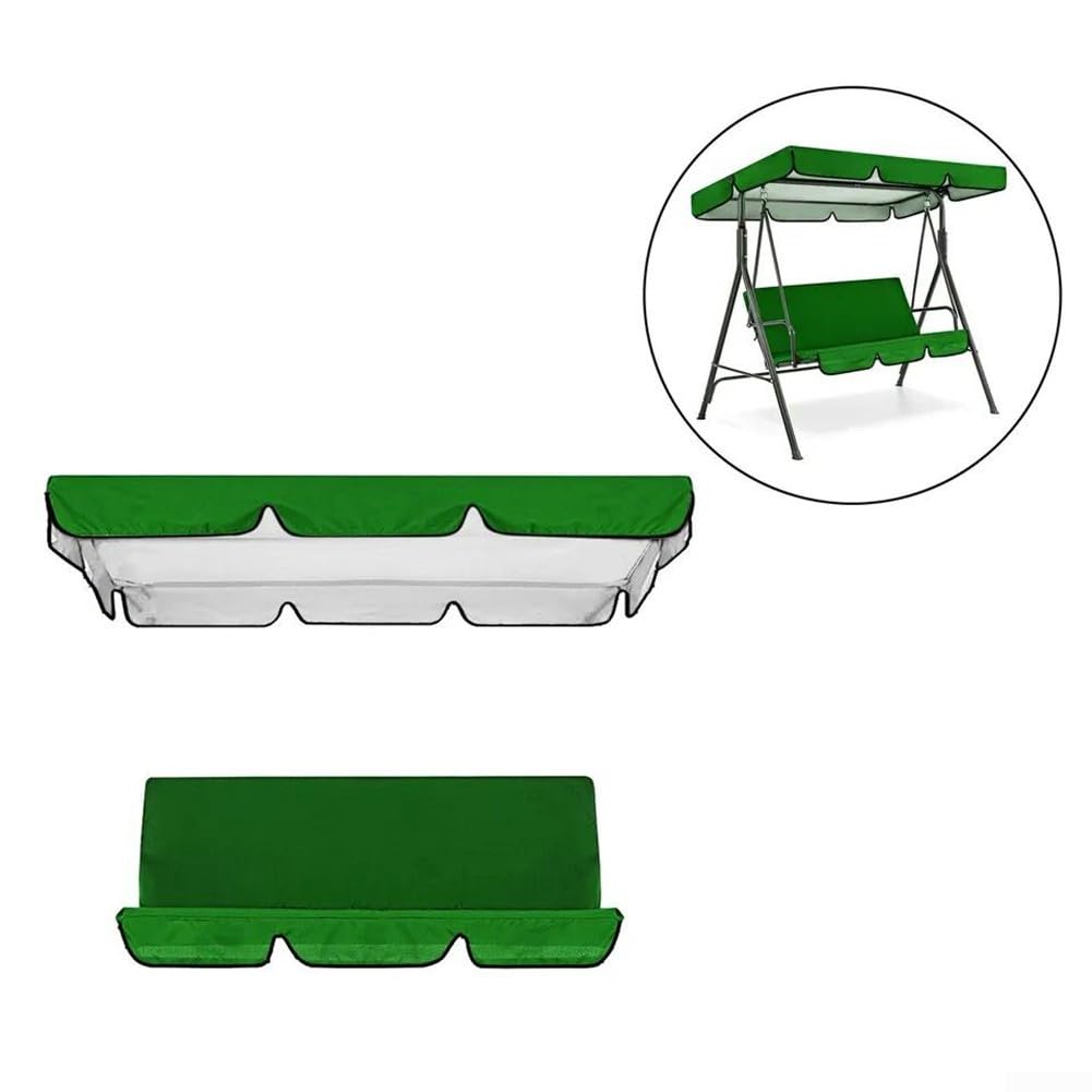 Juego de 3 fundas impermeables de repuesto para columpios de jardín, incluye 2 fundas de tela Oxford (verde, 164 x 114 x 15 cm)