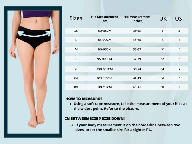 Image of Organic Cotton Incontinence Underwear For Women- Wash & Reusable, Absorbs Moderate Urine Leak (Upto 70 ml), Anti Bacterial, Hygienic & Leakproof, Full Coverage- Hipster (XS)