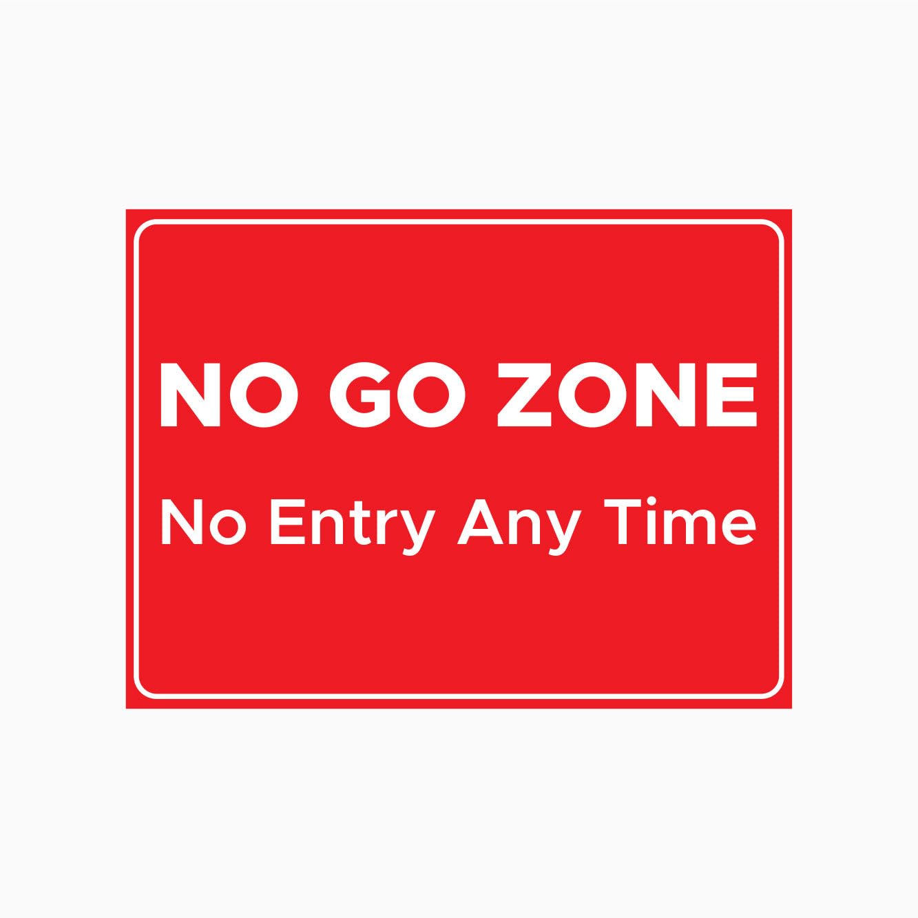 NO GO ZONE - NO ENTRY ANY TIME Sign Warning Metal Tin Sign 8 x 12 inch for Industrial & Commercial Series