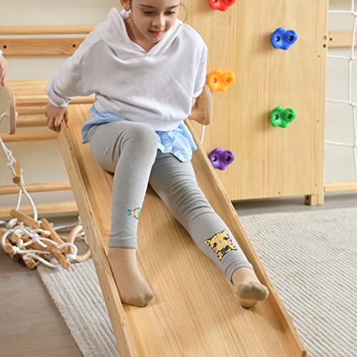 Image of Avenlur Walnut 9-in-1 Swedish Ladder Wall Gym Kids, Indoor Climbing Wall