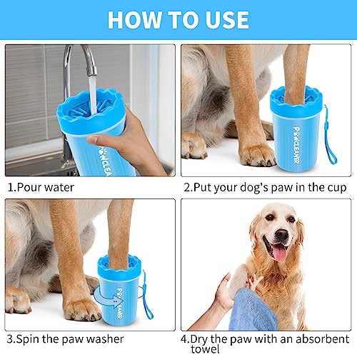 Dog Paw Cleaner Washer with 3 Absorbent Towels