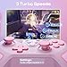 RivalPlay Wired Controller for PC with 2 Mapping Button Adjustable Vibration and 3 Turbo Speeds Compatible for Win(11/10/8/7) Plug-and-Play Pink