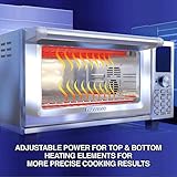Nuwave Bravo Air Fryer Toaster Smart Oven, 12-in-1 Countertop Convection, 30-QT XL Capacity, 50°-500°F Controls, Top and Bottom Heater Adjustments 0%-100%, Brushed Stainless Steel Look (Renewed)