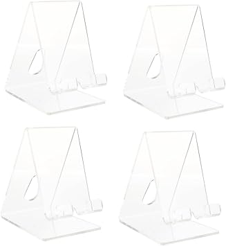 KOMBIUDA 4pcs Acrylic Smartphone Stand Display Holder Mobile Phone Holder for Home Shopping Malls