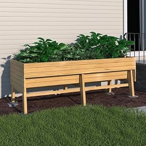 Veikouraisedgardenbed6x3x2ftraisedgardenbedsoutdoorwith6legsdetachablelinergardenbedforbackyardpatiobalcony837lbscapacitynaturalwood Urban Country Home Decor Veikou raised garden bed 6 x 3 x 2ft raised garden beds outdoor with 6 legs detachable liner garden bed for backyard patio balcony 837lbs capacity natural wood urban country home decor