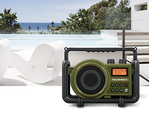Sangean TB-100 TOUGHBOX FM/AM/Aux Ultra-Rugged Digital Rechargeable Radio, Green - Image 4