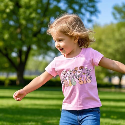 Toddler Big Sis Era Graphic Shirts Baby Girl Big Sister T-Shirt Short Sleeve Big Sis Tops Cute Summer Outfit 2-7Years2