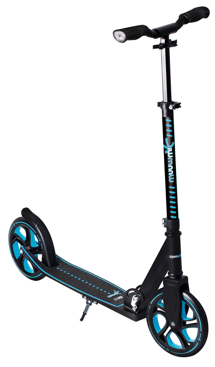 muuwmi Aluminium Scooter Pro - Scooter, 215 mm, ABEC 7, GS Approved, Height Adjustable, XL Deck, BMX Handlebar, Blue