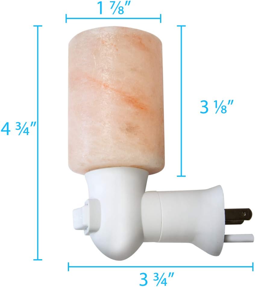 AULTRA Salt Lamp Night Light with Himalayan Natural Crystal Salt Color Lights - UL Listed Plug for Lighting Bedrooms Or Bathrooms (2-Pack)