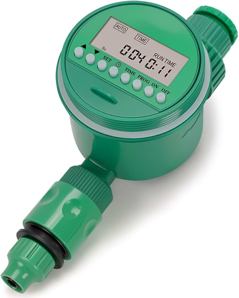 Temporizador Irrigação, Controlador de Irrigação Automático Verde Adequado para Jardins Domésticos, Compatível com Mangueiras 1/2'' e 3/4'', Hortas e Vasos de Flores, Economiza Água