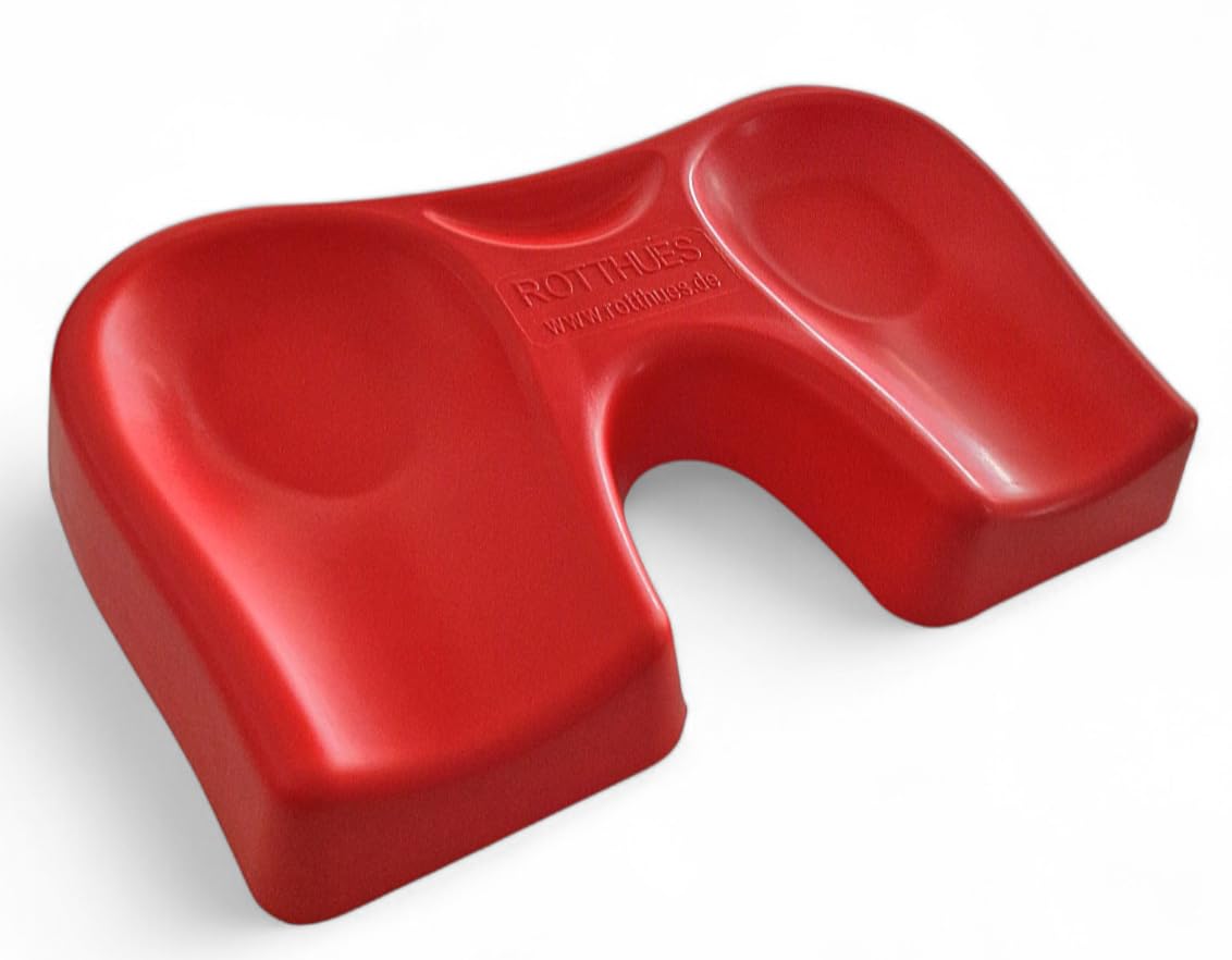 Kniekissen Ergonomisches Kniepolster Extra Dick, Knieschutz für Fliesenleger, Garten Arbeit, Bau, Handwerker, Bodenleger, Straßenfertiger, Werkstatt, 230 x 370 x 50 mm, Farbe Rot