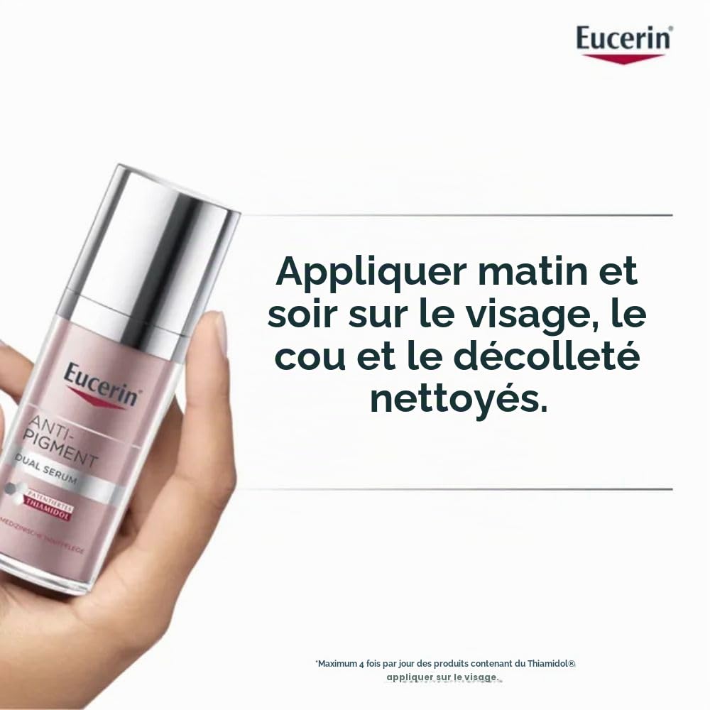 Eucerin Anti-Pigment Dual Serum, 30 ml Solution | Réduit visiblement les taches pigmentaires, donne un teint uniforme de la peau, avec du thiamidol et de l'acide hyaluronique