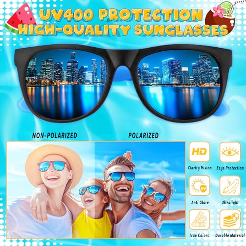 Kids Sunglasses - 24PCS Bulk Party Favors, 80s Retro Neon for Beach Pool Birthday Party Supplies, Goodie Bags Stuffers for Boys Girls Adults4