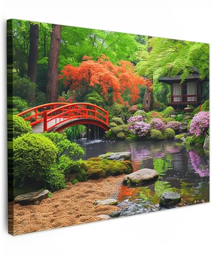 Jardin japonais nature peinture 70x50 cm et tableaux décoratifs muraux de plantes
