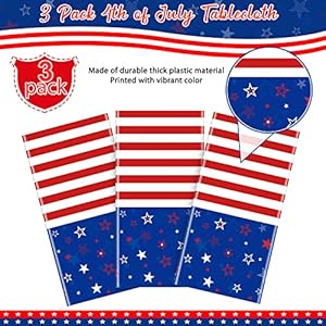3Pcs Patriotic Tablecloths for 4th of July Decorations,Red White Blue Star Plastic Disposable Table Cover for Fourth of July Memorial Patriotic Day Independence Veterans Day Party Supplies,54x108 Inch 3Pcs Patriotic Tablecloths for 4th of July DecorationsRed White Blue Star Plastic Disposable Table Cover for Fourth of July Memorial Patriotic Day Independence Veterans Day Party Supplies54x108 Inch