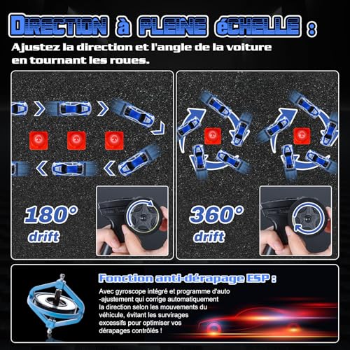 Voiture Télécommandée Drift 4WD JONRRYIN avec Gyroscope Précis