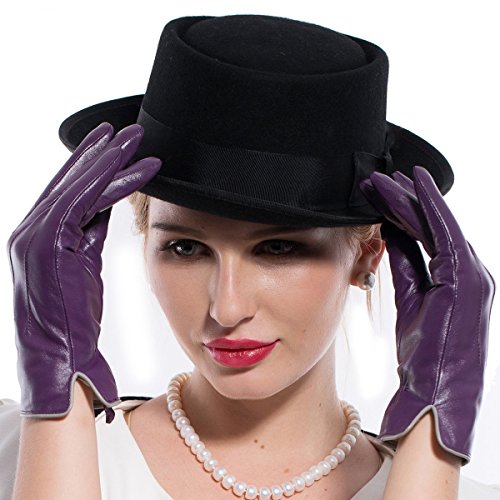 MATSU Women Winter Warm 100% Cashmere lined Touchscreen Texting Leather Gloves 5 Colors M9906