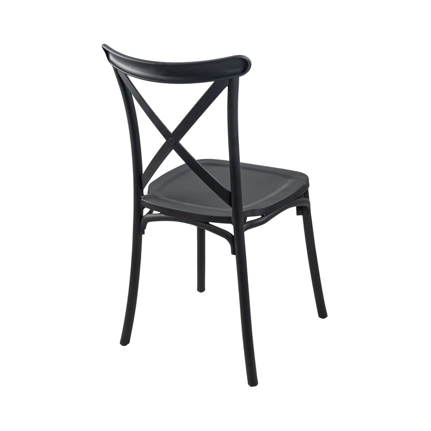 7H SEVEN HOUSE Silla para Catering Apilable Charlotte, Fibra de Vidrio, Gris Oscuro, 50x44x87.5cm