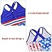 BFUSTYLE 4th of July One Piece Swimwear for Girls Red Blue White Stripes Print 4-11 Years Old