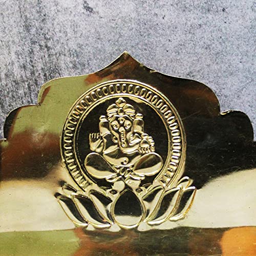 JDS Puja Articles Brass Singhasan for god - Gold Plated chowki - Brass Stand for Decor (Medium) - Image 2 thumbnail