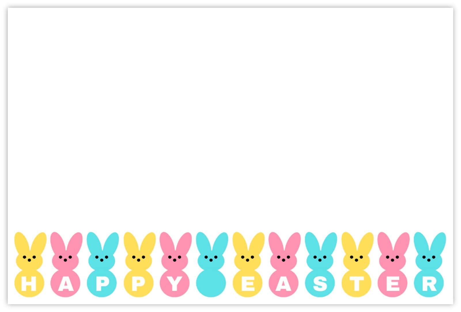 celloexpress Happy Easter (Bunnies) Flower Message Cards - 60mm x 90mm - Easter Florist Card Gift Notes (Pack of 100)