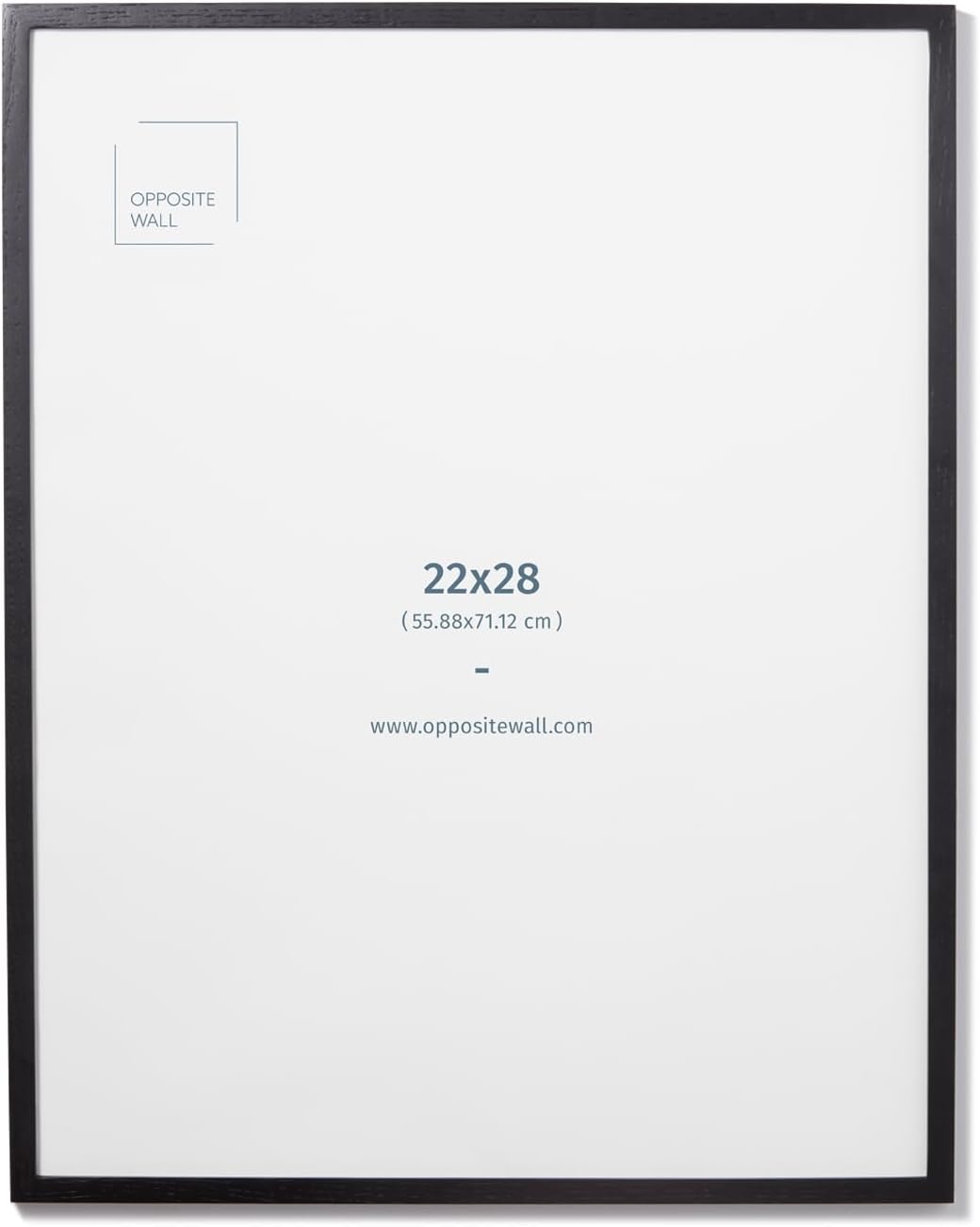 Opposite Wall - 22x28 in - Black Solid Oak Wood Picture Frame - Lightweight, Versatile & Shatterproof - Wall Hanging Poster or Photo Frame - Wall Decor for Office, Gallery & Home