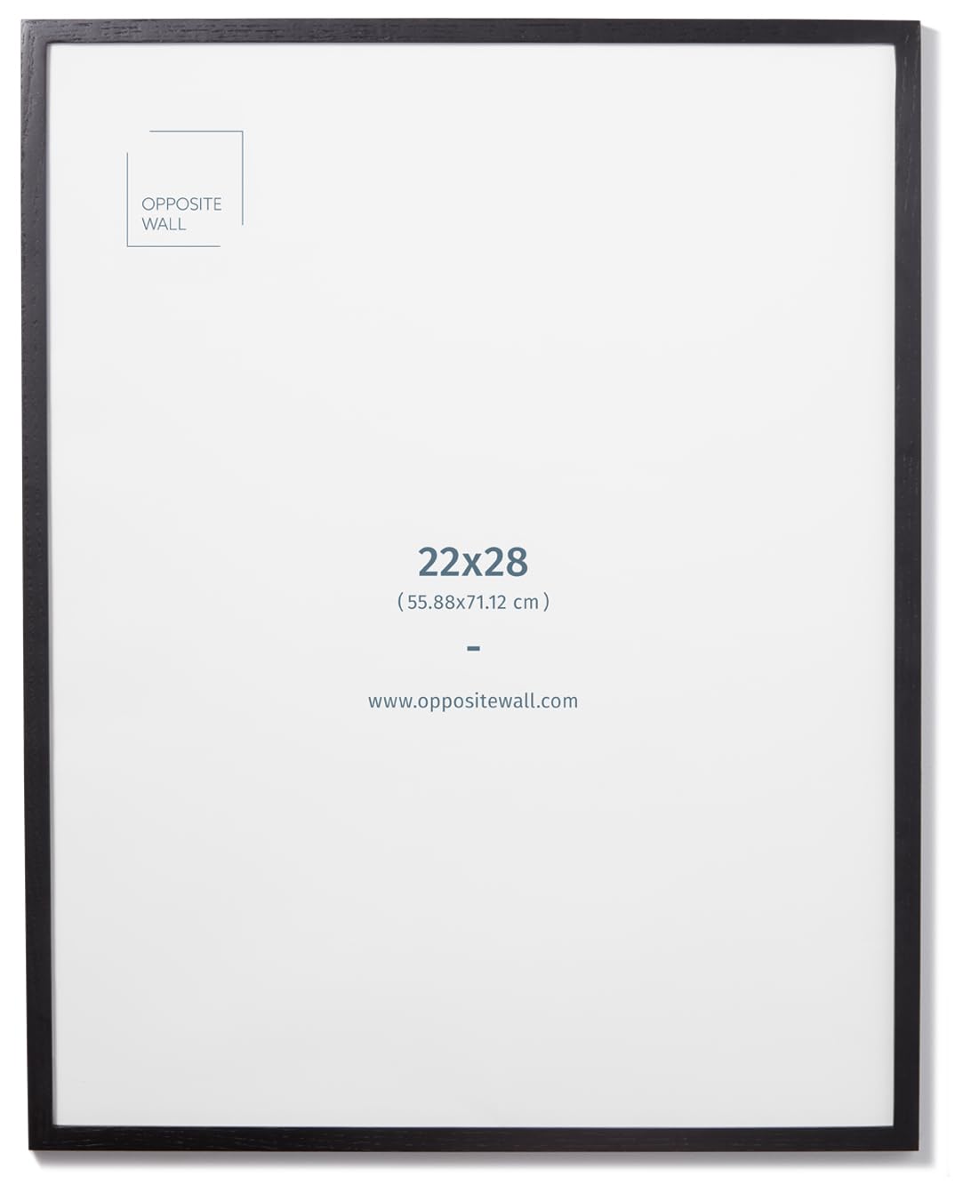 Opposite Wall - 22x28 in - Black Solid Oak Wood Picture Frame - Lightweight, Versatile & Shatterproof - Wall Hanging Poster or Photo Frame - Wall Decor for Office, Gallery & Home