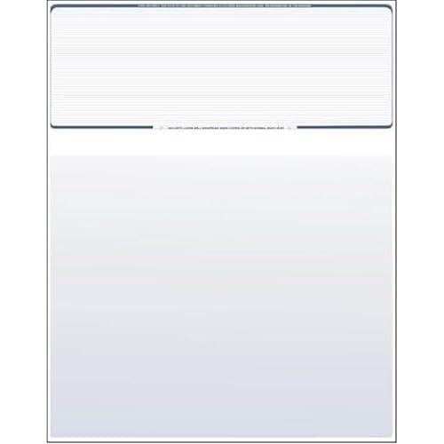 Compuchecks Check on Top Blank Check Paper - 100 Pack, Quick-Books & Laser Printer Compatible - Security Business Checks with Voucher - 8.5" x 11" Steel Blue Pinstripe