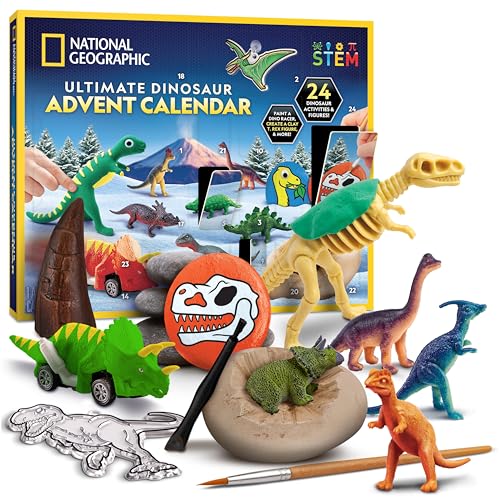 NATIONAL GEOGRAPHIC 2025 Dinosaur Advent Calendar - Christmas Countdown Calendar