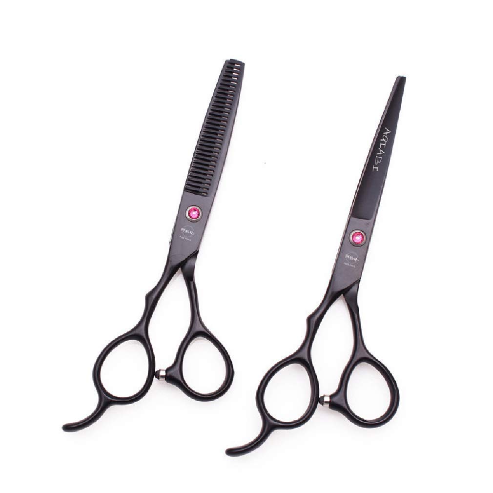 5.5 / 6.0 / 7.0 Pulgadas Conjunto De Tijeras De Peluquería Zurda, Barberos Tijeras De Corte De Cabello Profesional Tijeras De Estilo 10 PCS Kit, Luz Y Afilado, Para Hombres, Mujeres,Púrpura,5.5 Inch B