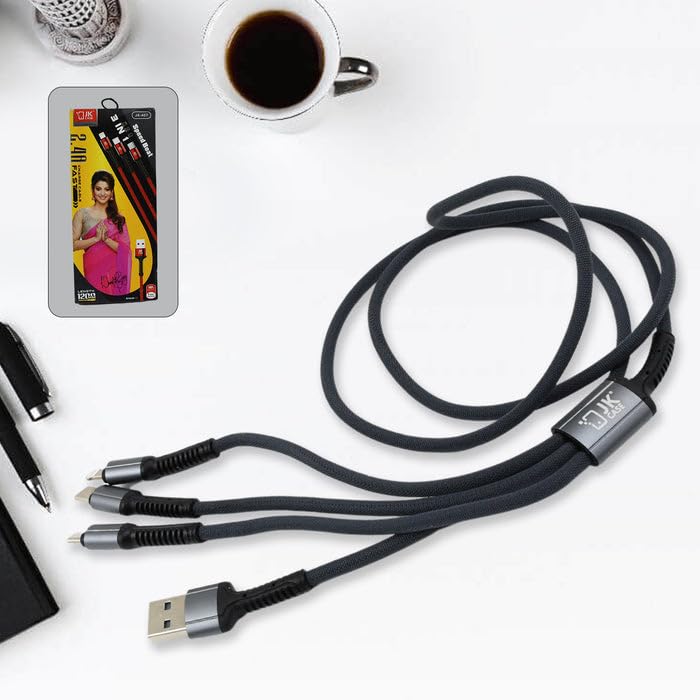 Zictik Multi USB Charging Cable 3 in 1, Multi Super Fast Charging Cable with USB-C, Micro USB Port, iPhone devices (1 Pc / 1200 MM) (B0DDJF5RYC) Amazon Price History, Amazon Price Tracker