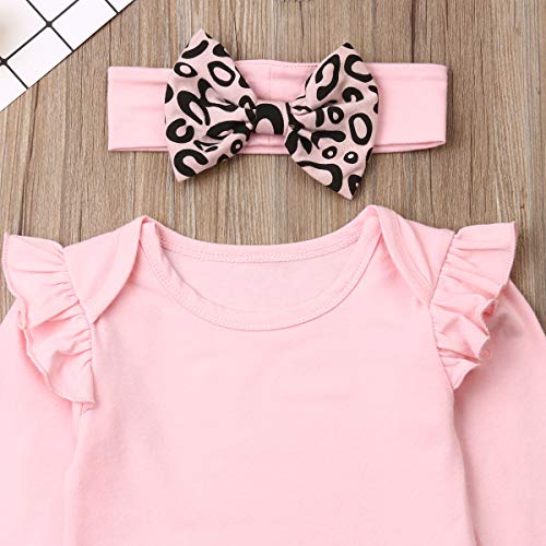 Geagodelia Babykleidung Set Baby Mädchen Langarm Body Strampler + Leopard Hose + Stirnband Neugeborene Kleinkinder Warme Babyset Kleidung - Image 4