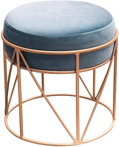 Miniatura 1 de Footstool Small Round Stool Stackable Ottoman Foot Rest for Living Room, Vanity, Dorm, ApartmentWhite-Style