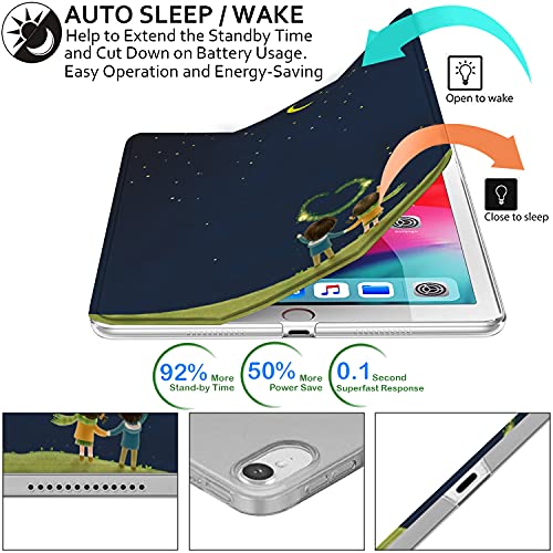 Image of DuraSafe Cases For iPad PRO 11 Inch 2018 1 Gen [ PRO 11 1st ] A1980 A1934 A2013 A1979 MTXN2HN /A MTXP2HN /A MTXR2HN /A MTXQ2HN /A MTXT2HN /A PrintediPad Cover with Translucent Frosted Hard Back - Night Sky