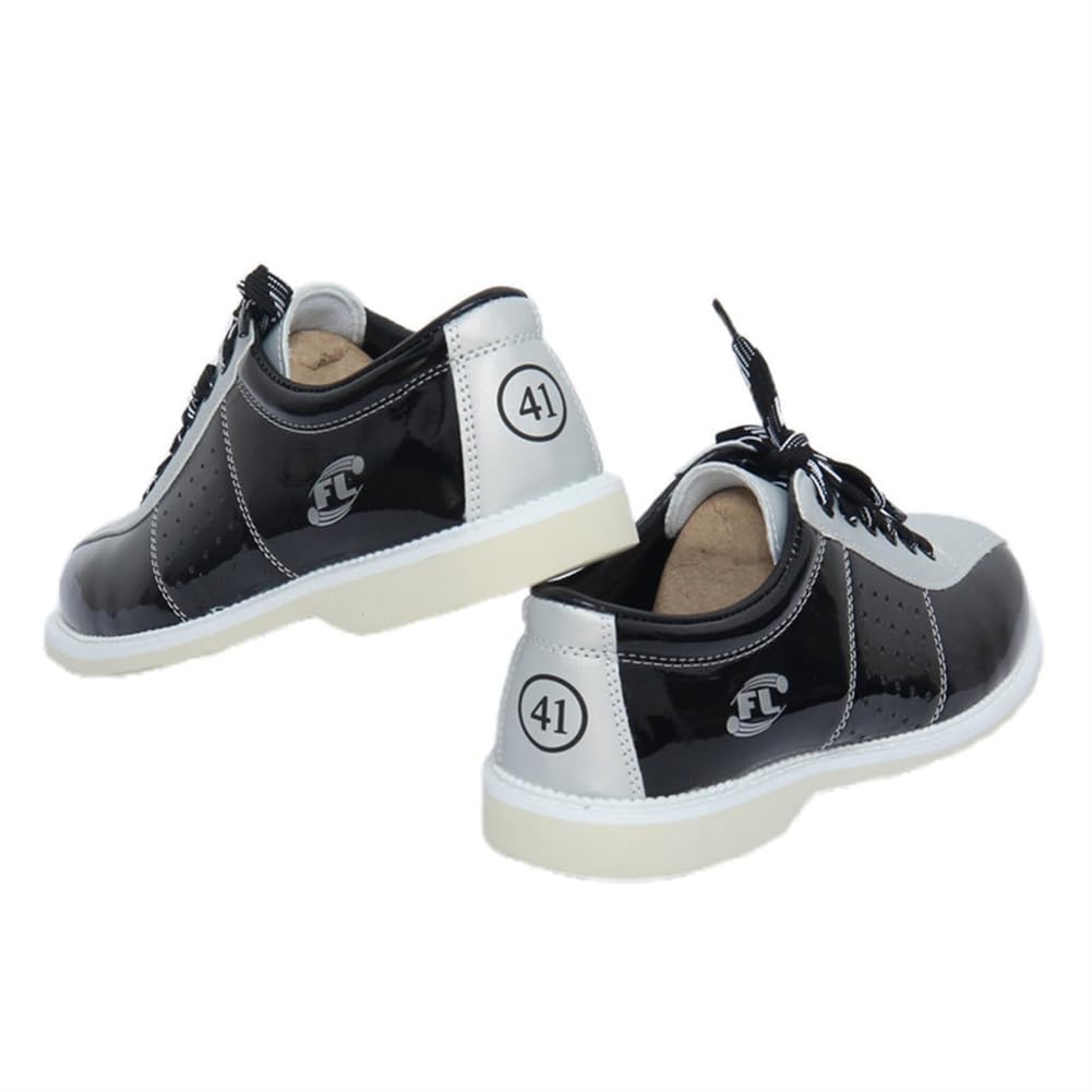 Chaussures De Bowling Confortables pour Hommes, Cuir Style Athlétique Bowls Baskets pour Melons Lace-Up Comfy Walk Trainers