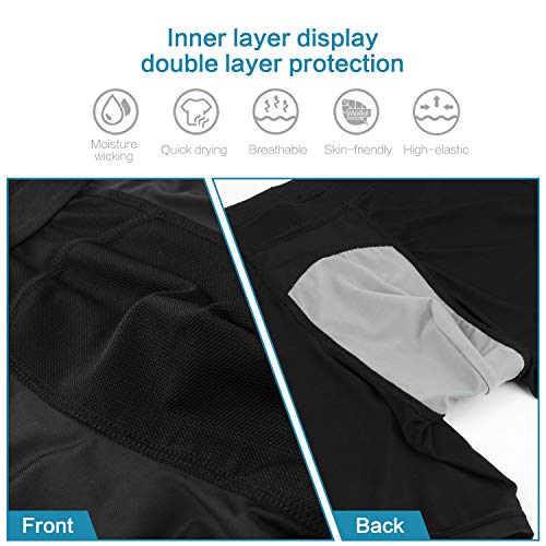 Niksa 3Pcs Men's Athletic Underwear Sport Performance Boxer Briefs Cool Dry-XL Black - Thumbnail 5