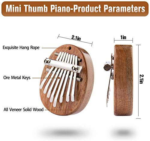Mini kalimba à 8 touches en bois massif, piano à pouce portable marimba musical avec cordon, cadeau pour enfants… - Les Beatles, Paul McCartney, John Lennon, RIngo Starr, George Harrison Mini kalimba à 8 touches en bois massif, piano à pouce portable marimba musical avec cordon, cadeau pour enfants… – Image 3
