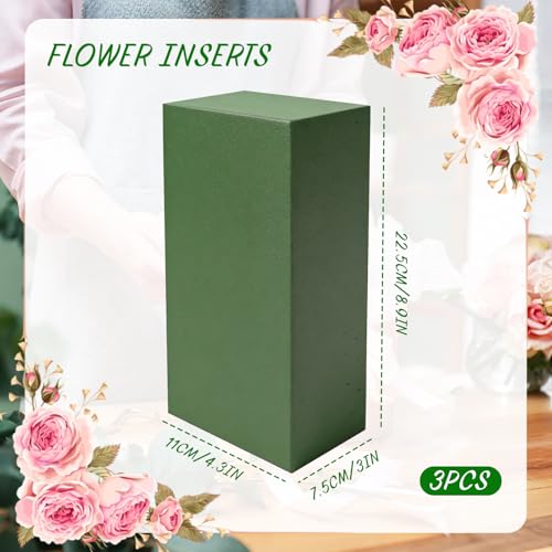 Miniatura 2 de Zoneyan 3pcs Espuma Floral Para Flores Frescas Artificiales, Espuma Floral Cuadrada Húmedos Y Secos, Esponja Flores Para Composiciones Florales 22,5x11x7,5cm